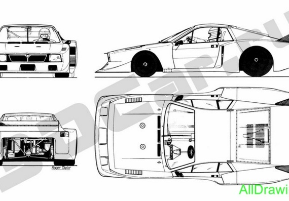Lancia Beta MonteCarlo (Lancia MonteKarlo's Beta) - drawings of the car